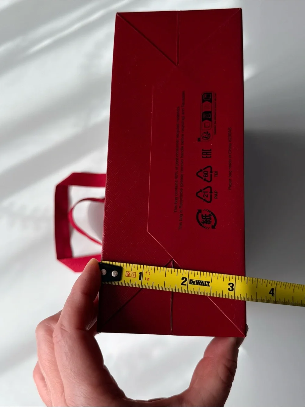 Brand New Cartier 100% Authentic Gift Bag Tote 8x7x3 RED